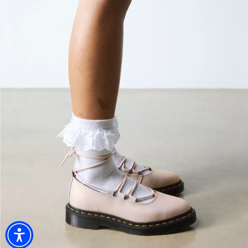 Dr. Martens Pink Lace-Up Flats
